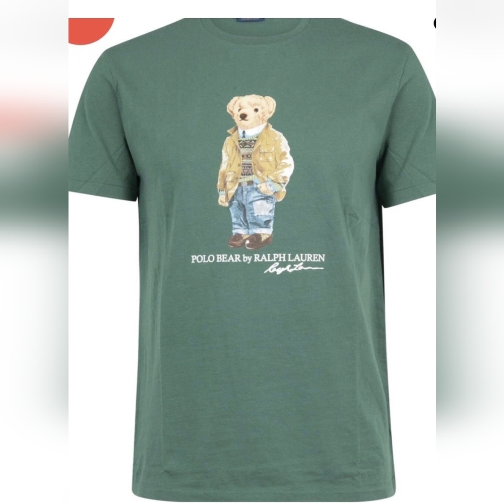 "Polo Ralph Lauren Iconic Polo Bear T-Shirt Green Size Large – Classic Fit - Picture 3 of 9